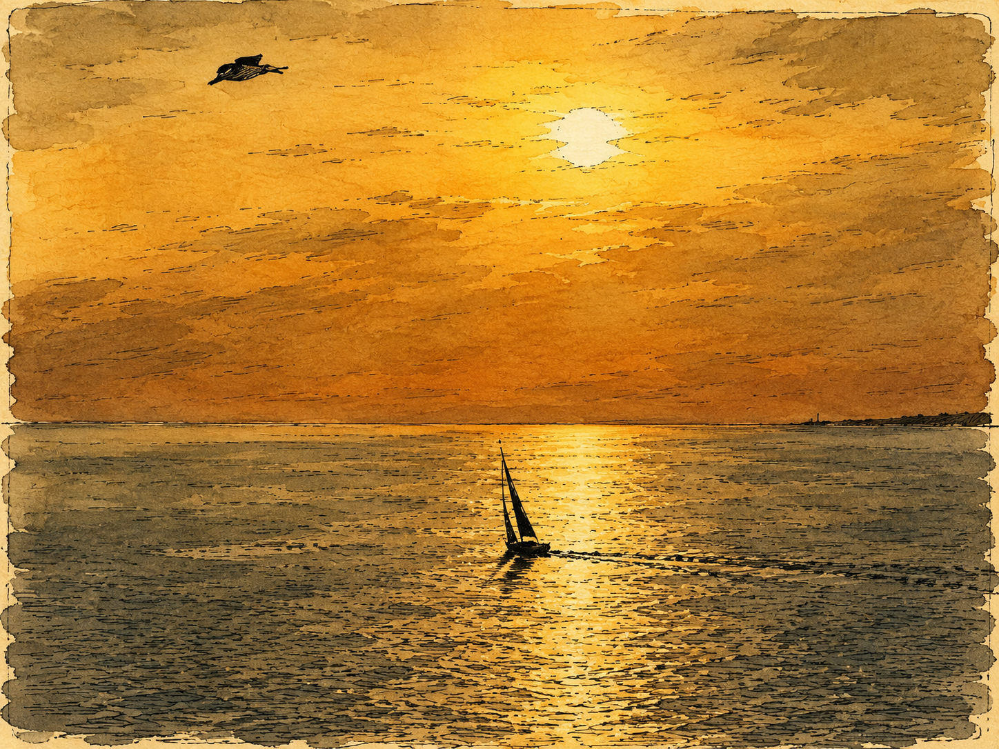 Coucher de soleil sur la nostalgie du temps révolu