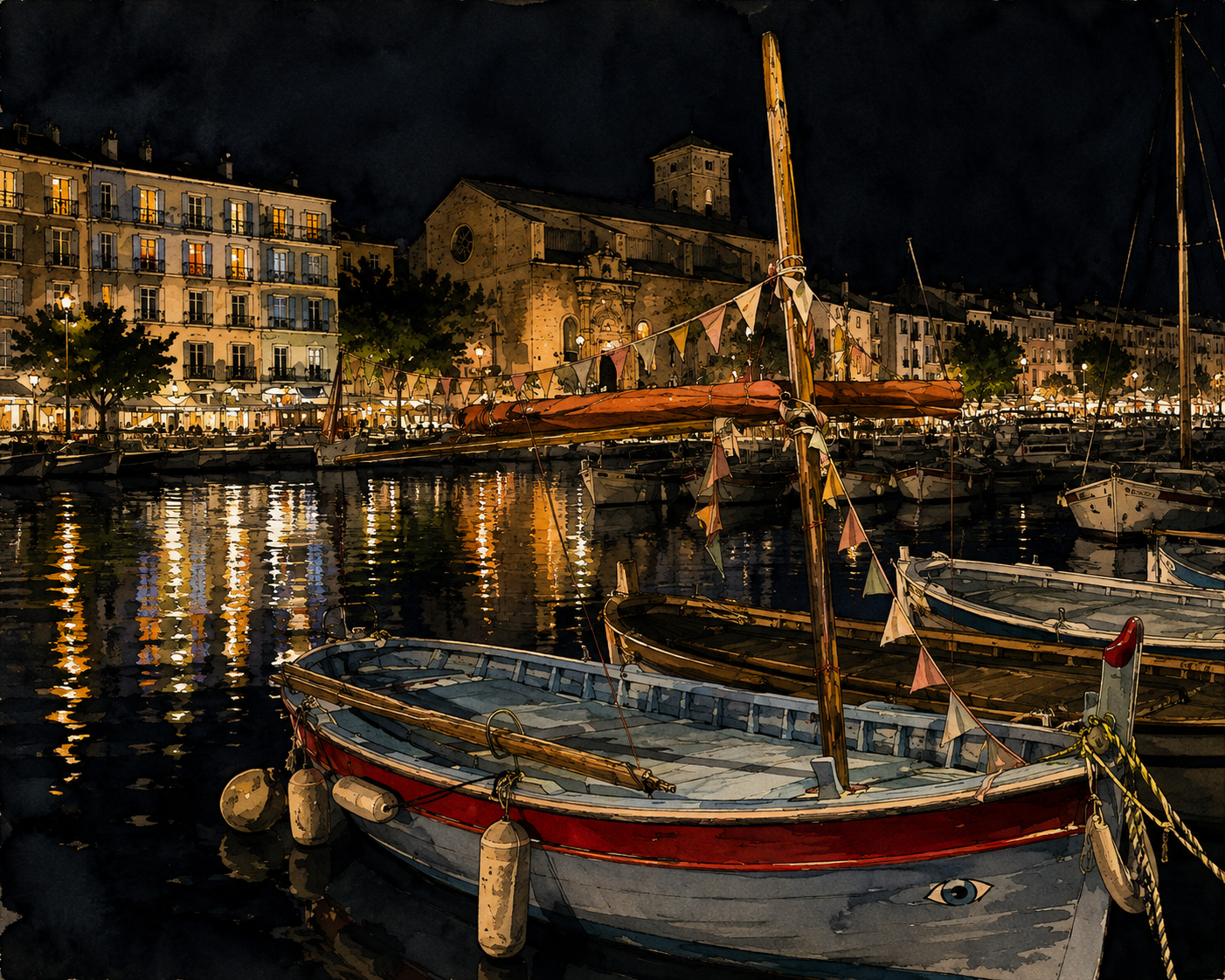 Pointu port de La Ciotat de nuit