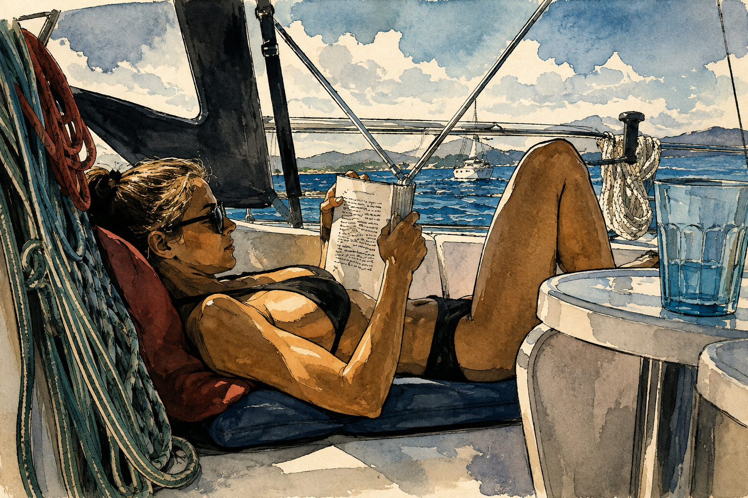 Lecture dans cockpit Océanis 393