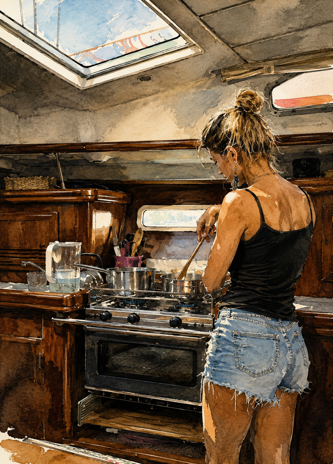 Didi en vadrouille cuisine dans le carré Océanis 393