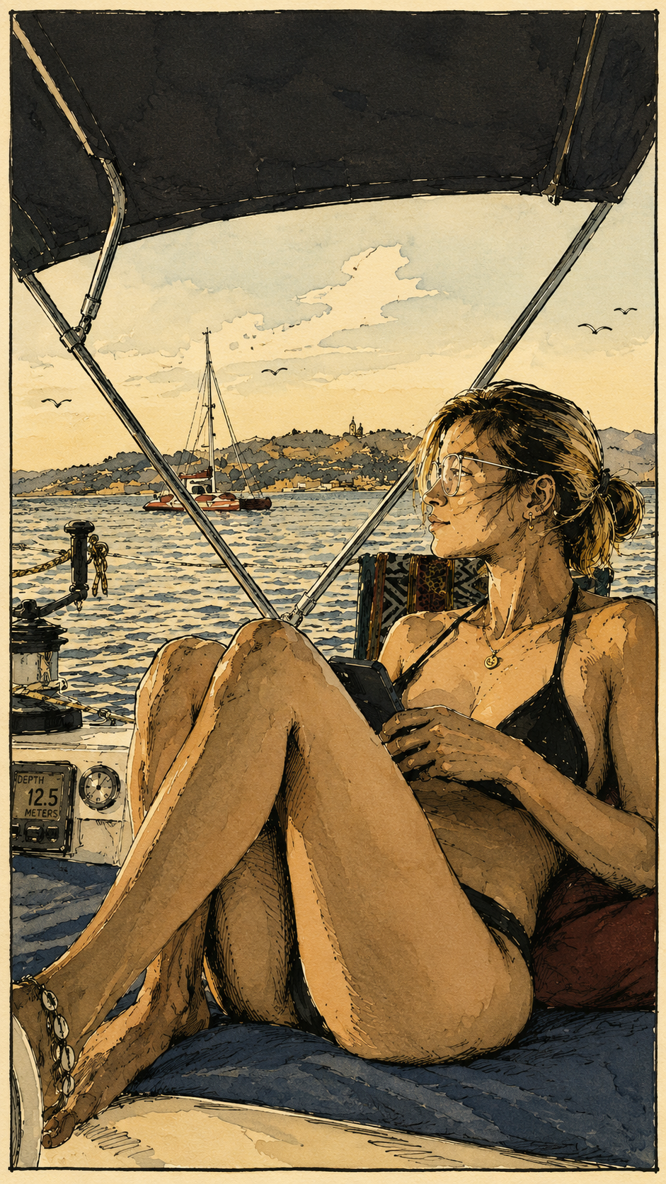 Didi en vadrouille cockpit Océanis 393